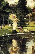 James Tissot In an English Garden oil